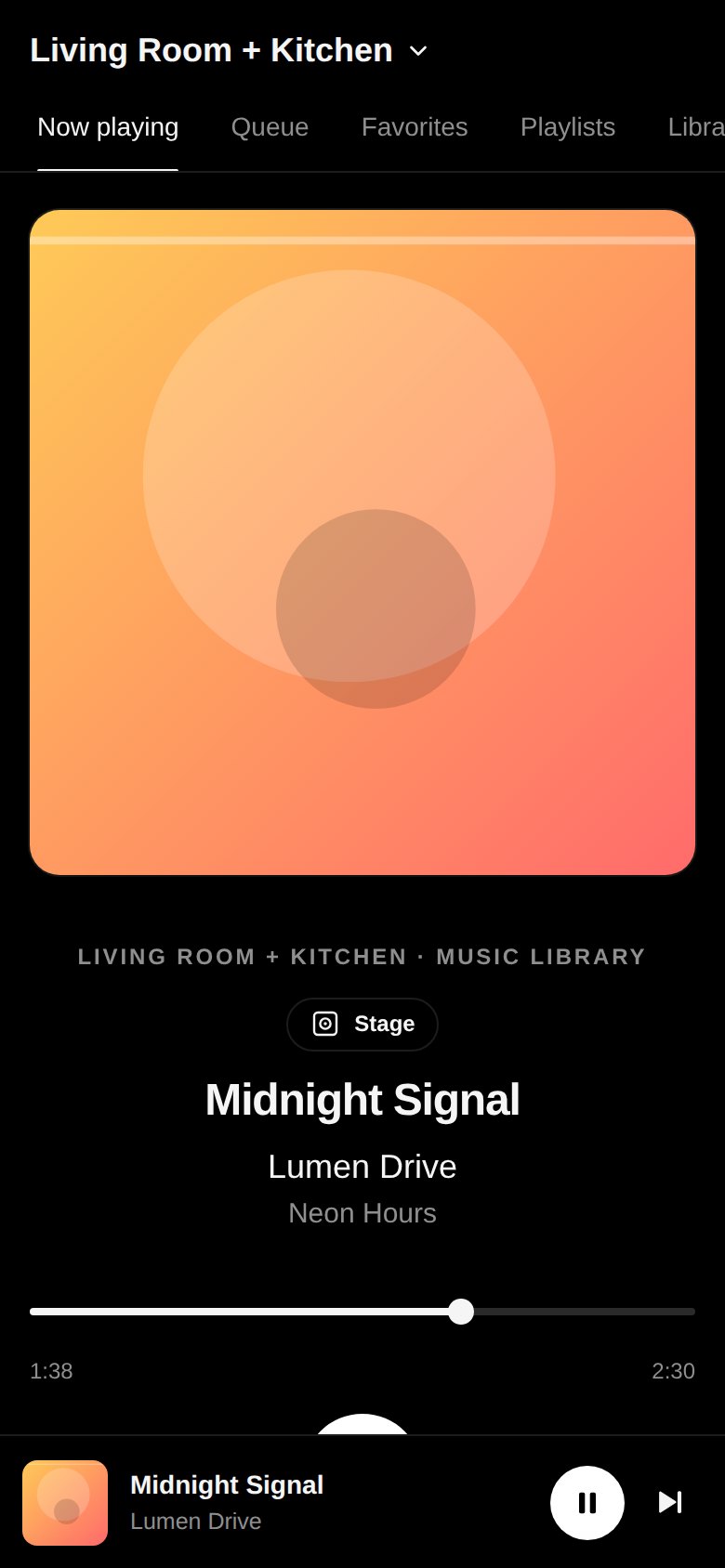 Now playing on a phone