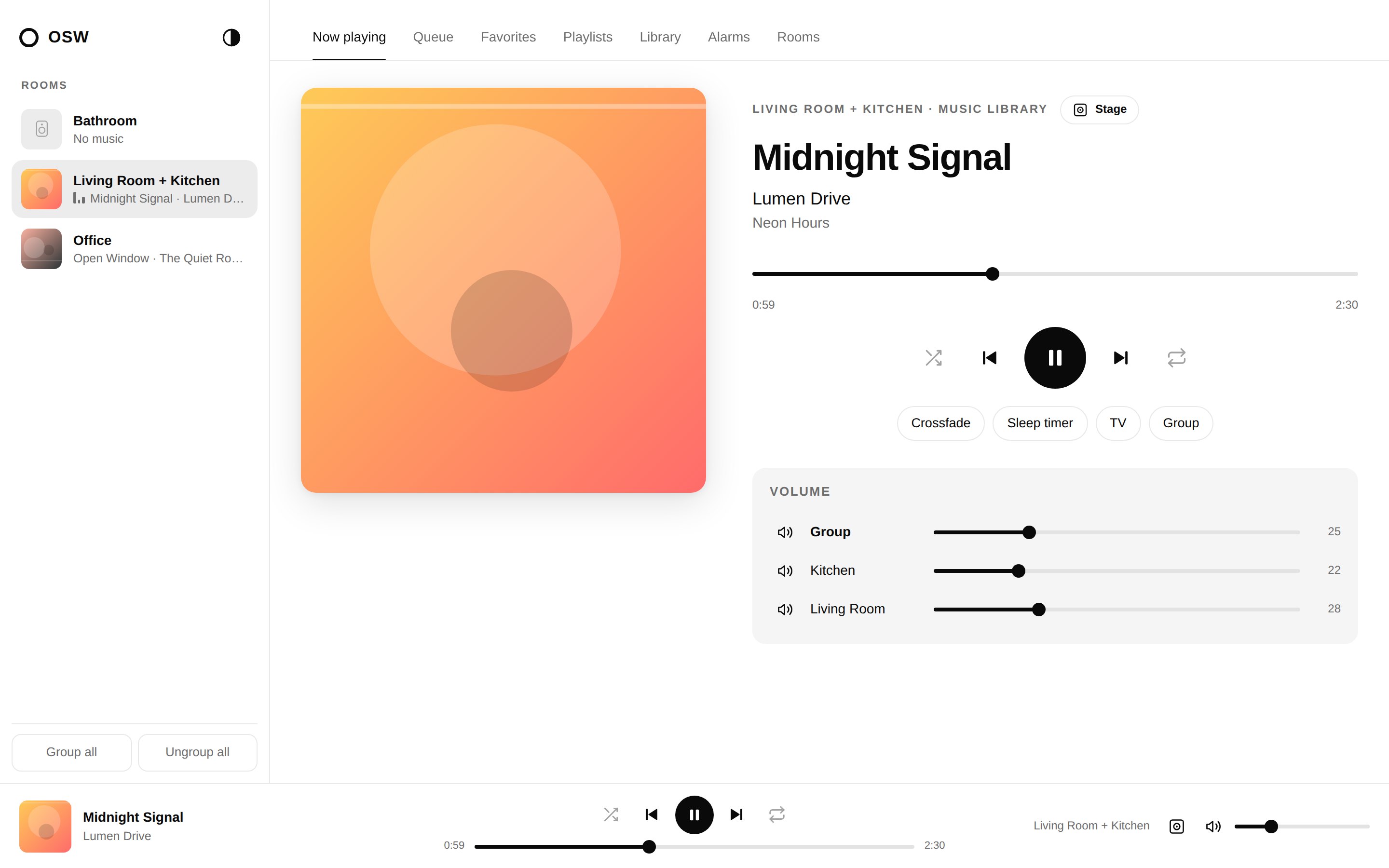 Now playing – light theme