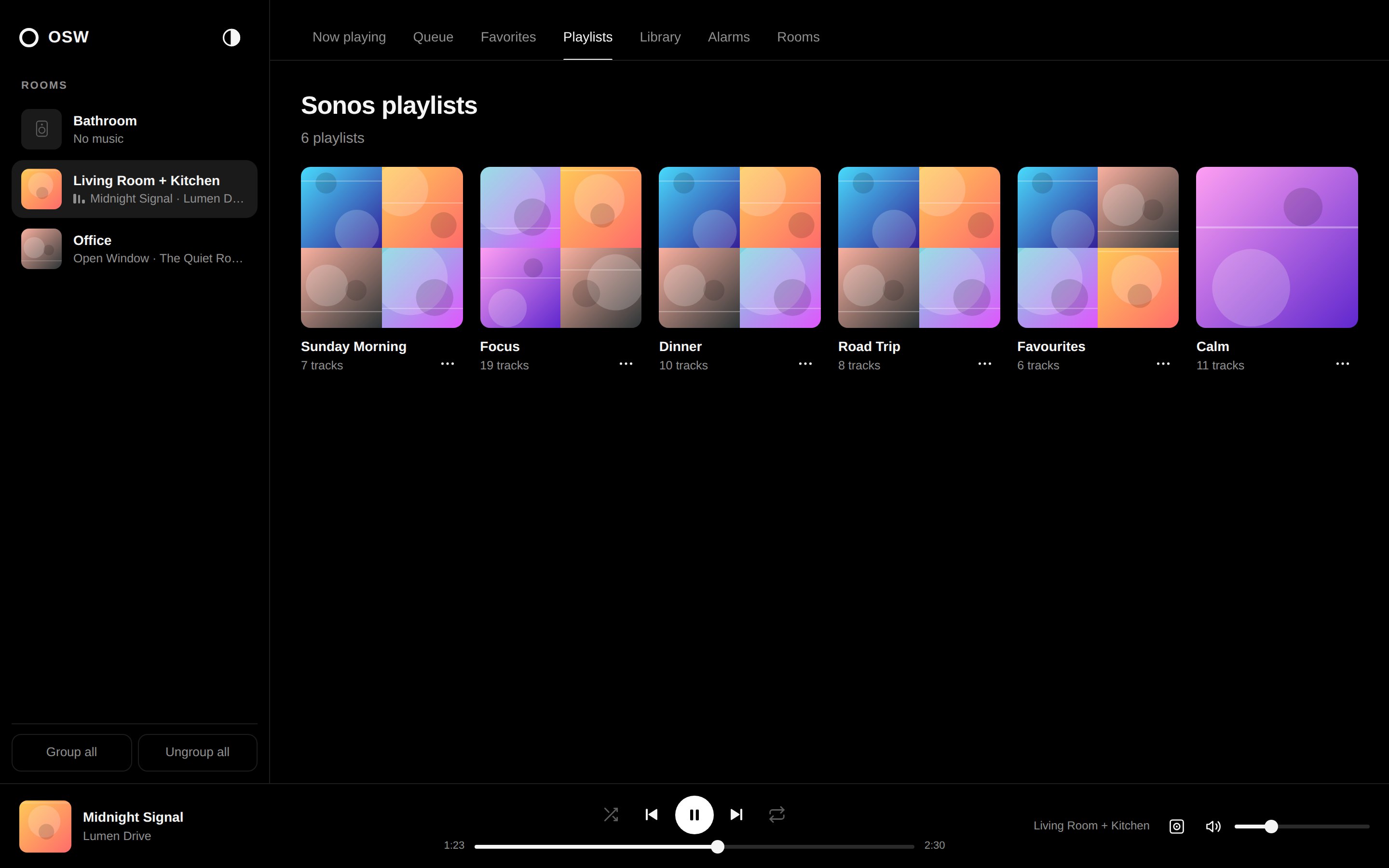 Sonos playlists with cover mosaics